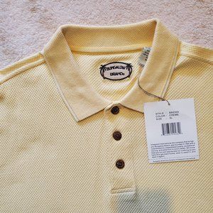 NWT Bungalow Brand Yellow Men's Polo Style Shirt, Size XL
